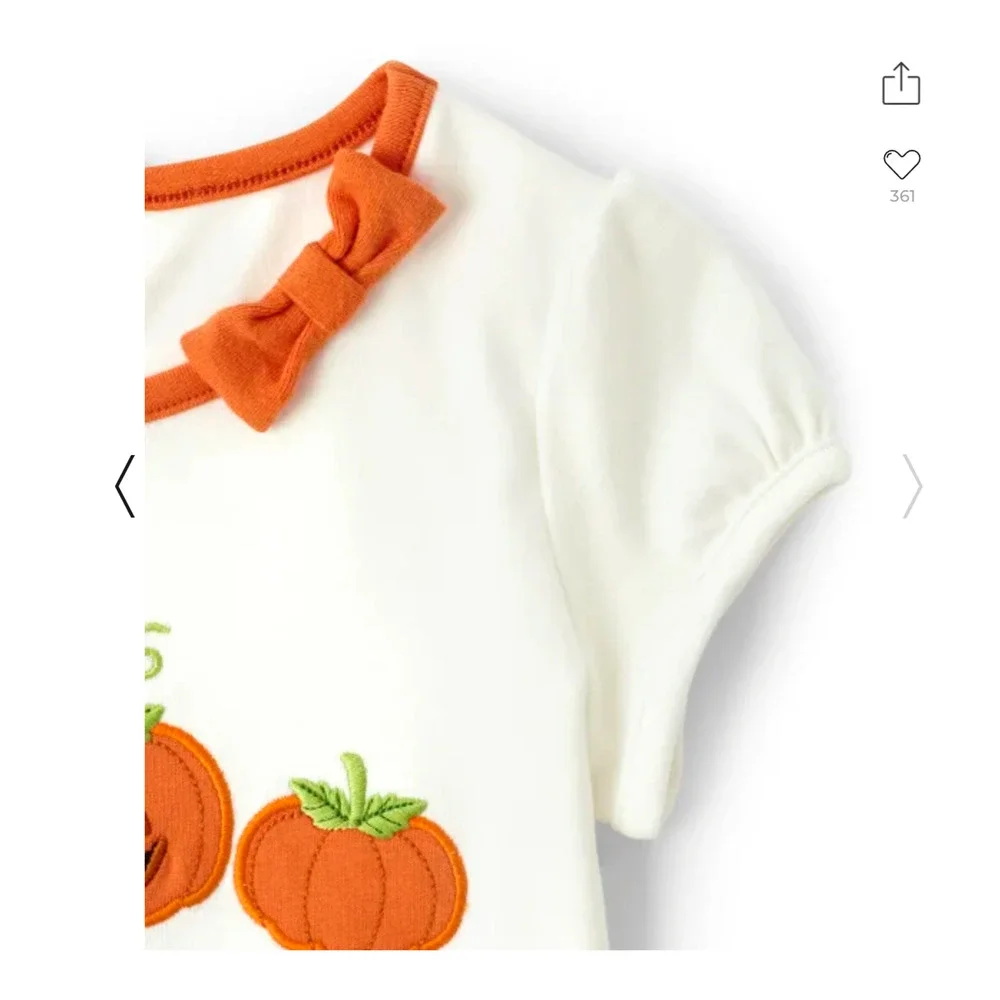 NWT Gymboree Ivory & Orange Striped Leggings & Halloween Cat/Pumpkin Top